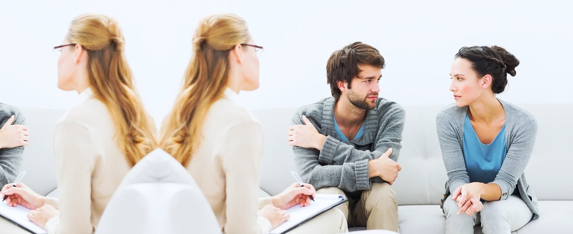 couple talking to their therapist